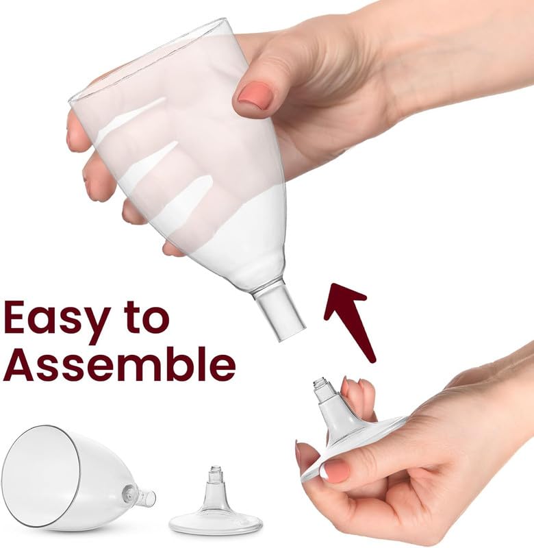 JoyServe Plastic Wine Glasses Disposable - 7 Oz Clear BPA-Free Plastic Wine Glasses with Stem, Reusable Party Wine Cups for Outdoor Parties, Weddings, Toasts, Drinks, Catering